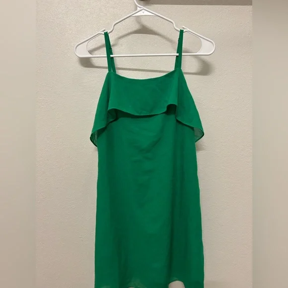 Alice + Olivia Etta Ruffle Mini Dress in Kelly Green - Picture 4 of 9